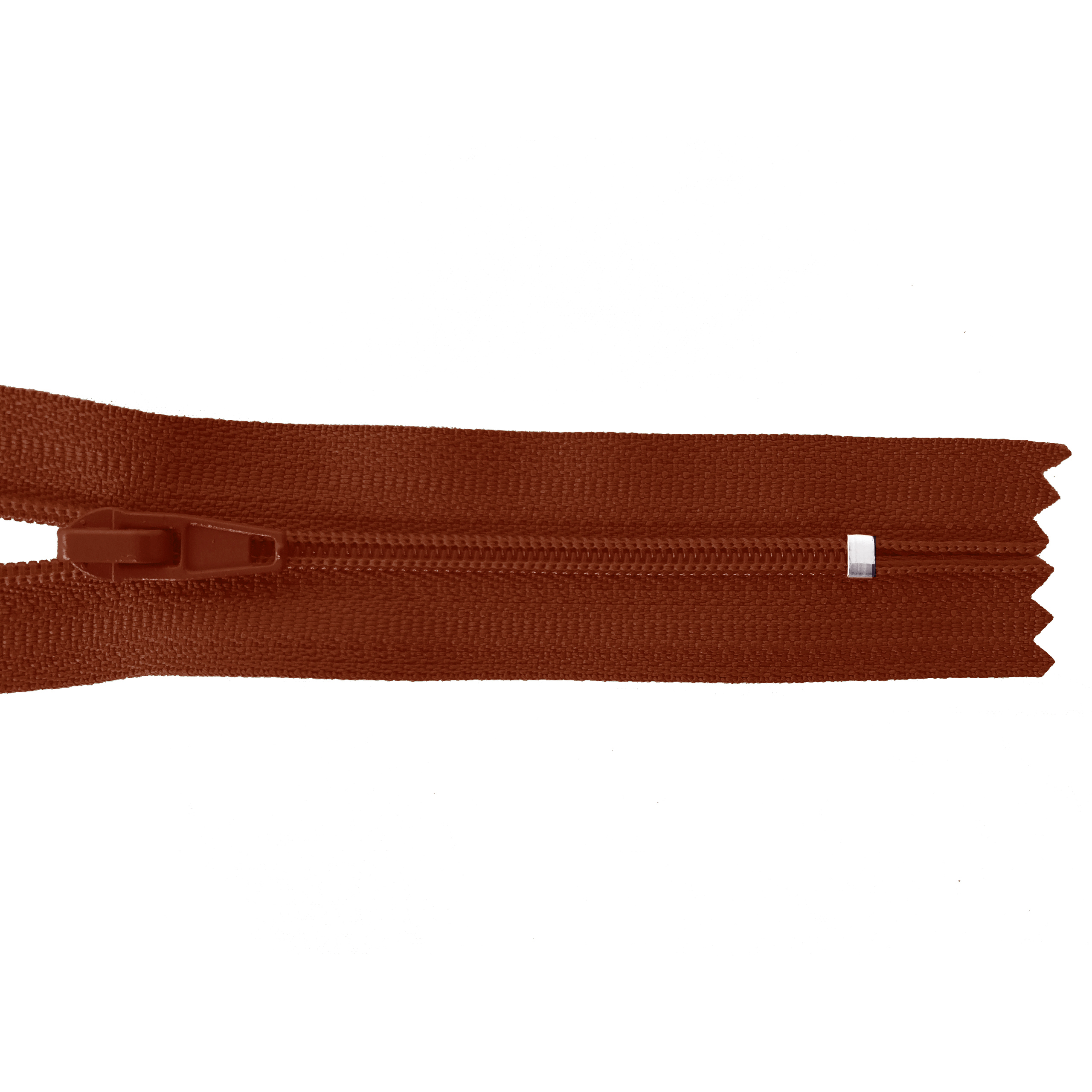 Reißverschluss 20cm, nicht teilbar, PES-Spirale fein, braun-orange, hochwertiger Marken-Reißverschluss von Rubi/Barcelona