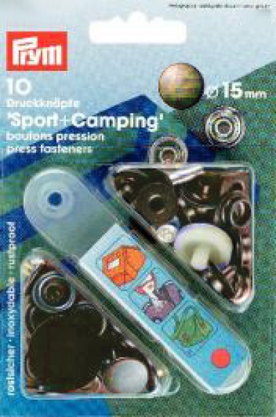 Non-sew fasteners SPORT&CAMPING brass antique brass 15 mm, 10 St