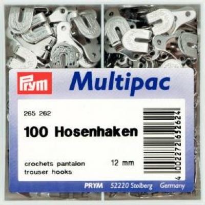 Hosen/Rockhaken und Stege ST  silberfarbig, 100 St