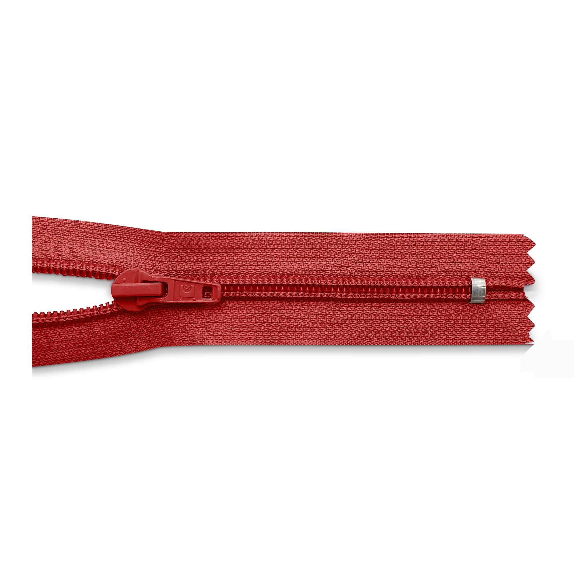 Reißverschluss 30cm, nicht teilbar, PES-Spirale breit, rot, hochwertiger Marken-Reißverschluss von Rubi/Barcelona