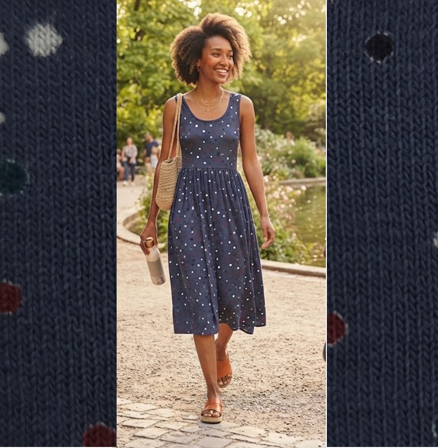 Jersey Vi/LY jeansblau Micro-Dots, 150 cm breit