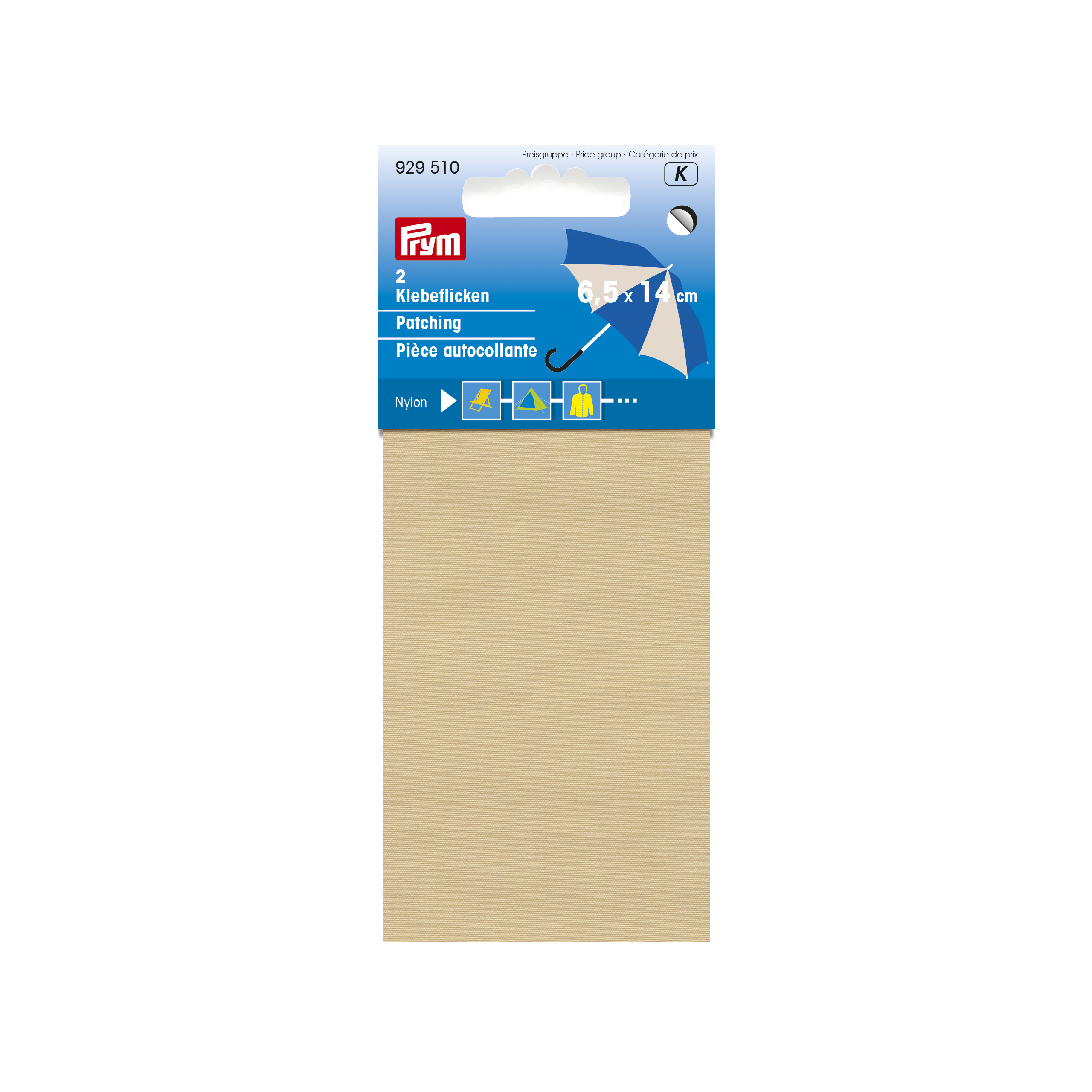 Klebeflicken Nylon 18x10cm beige