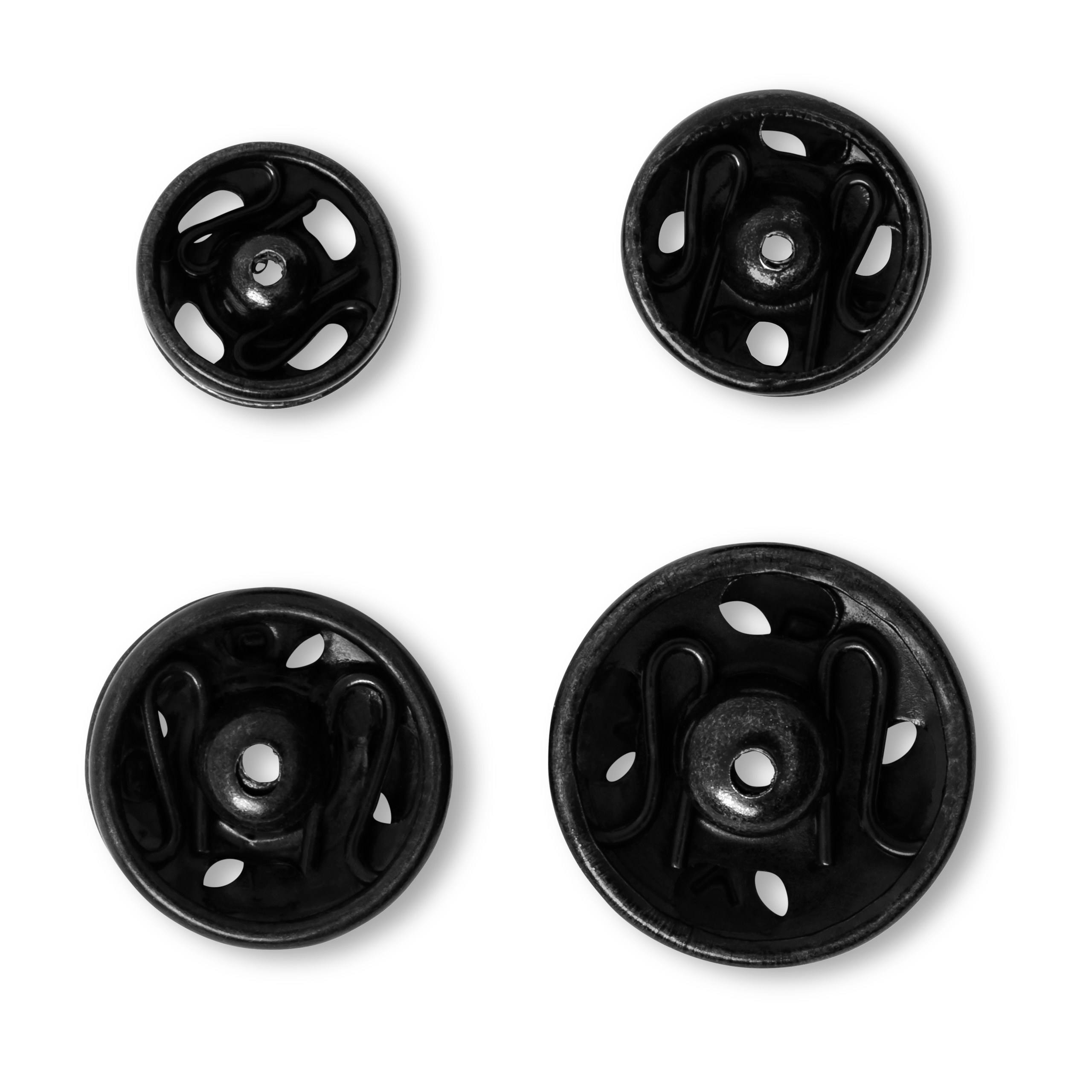 Annäh-Druckknöpfe MS 6-11 mm schwarz, 20 St