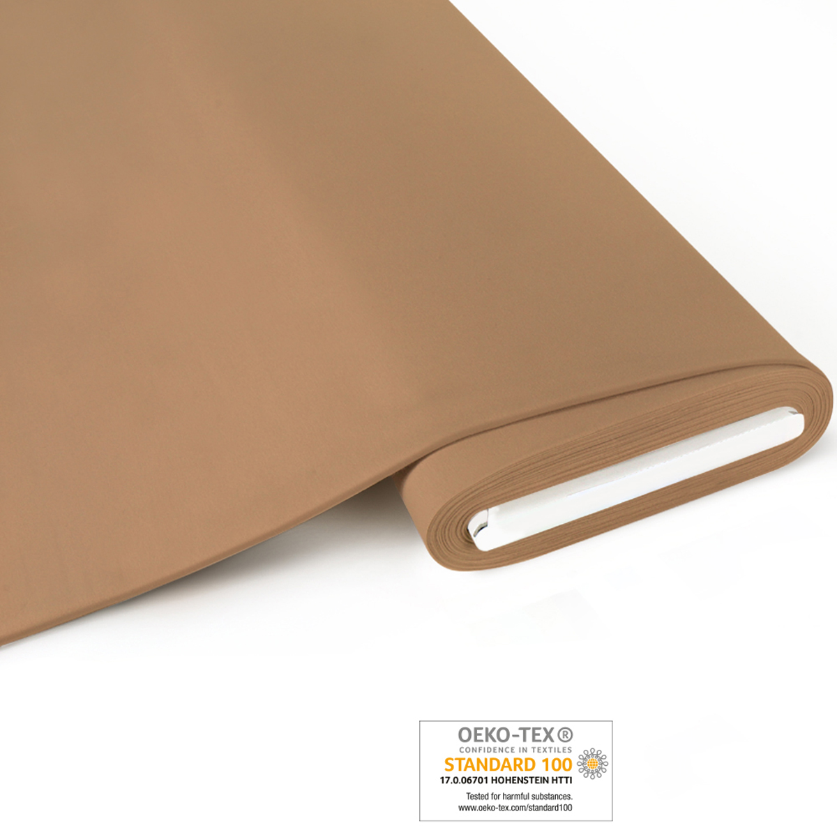 Bio-Baumwoll-Jersey chardonnay/ockergelb aus kontrolliert biologischem Anbau 93% Bio-Co, 7% El, 150cm, 220 g/m² 330g/lfm