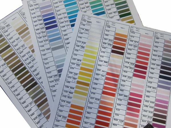 Farbkarte gedruckt Epic-Garne-Reißverschlüsse über 400 Farben
