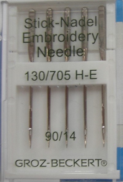 needles for sewing machine, flat shank 130 N, 130 N Top StitchNo 90, 5 pieces