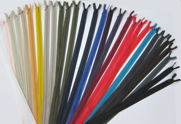 assorted zippers 60cm invis. 30 pc, 20 col, 1-2pc/col