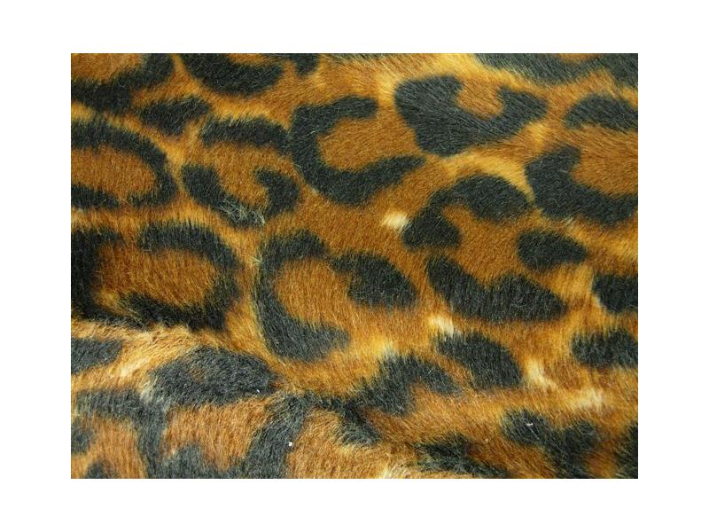 Animal Print Leopard hellbraun/schwarz Fellimitat