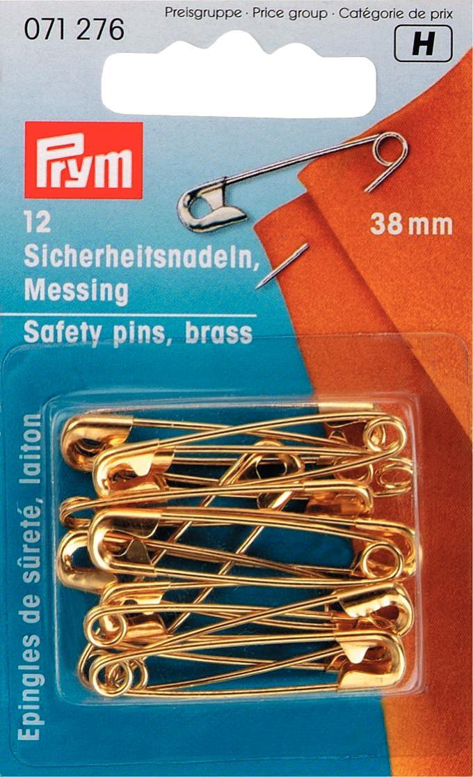 Sicherheitsnadeln MS 38 mm goldfarbig, 12 St