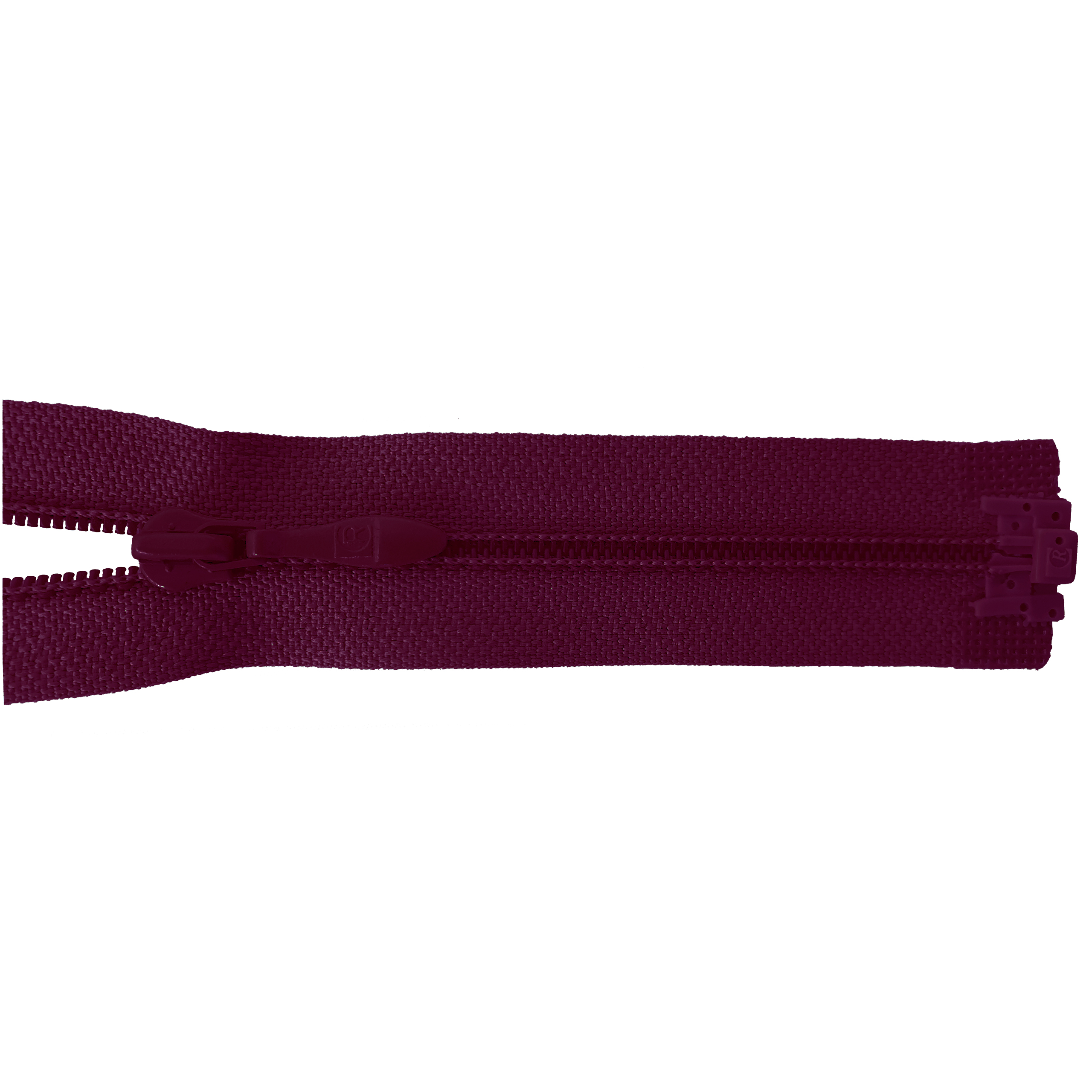 zipper 60cm, -divisible, PES spiral, fein, dark purple brown