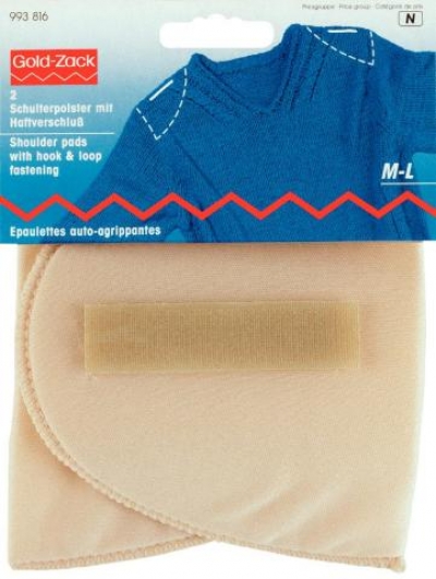 Shoulder pads Set-in with hook and loop fastening flesh M - L, 2 St