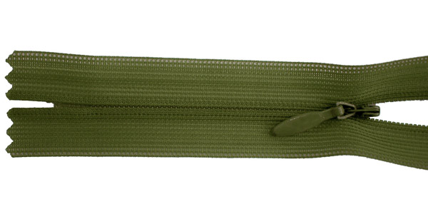 Reißverschluss 22cm, nahtverdeckt, oliv, hochwertiger Marken-Reißverschluss von Rubi/Barcelona