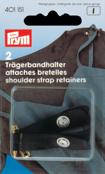 Shoulder Strap Retainers with safety pin black, 2 St