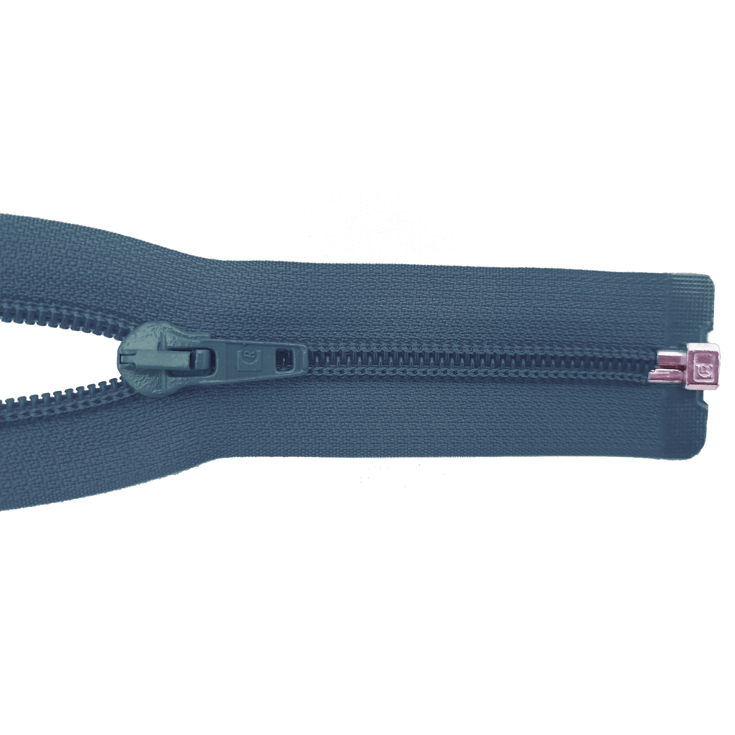 Reißverschluss 100cm, teilbar, Spirale breit, jeansgraublau, hochwertiger Marken-Reißverschluss von Rubi/Barcelona