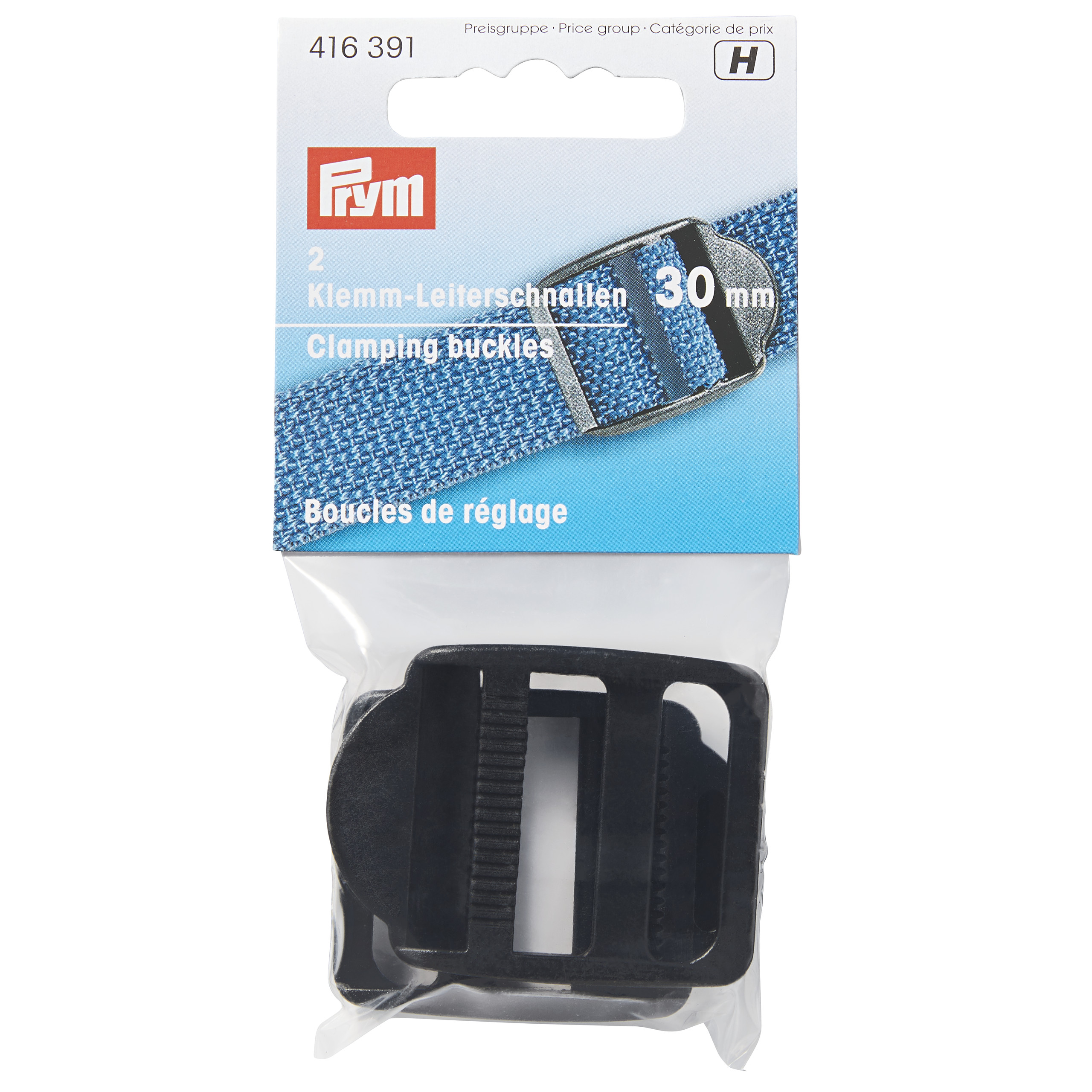 Klemm-Leiterschnallen KST 30 mm schwarz, 2 St