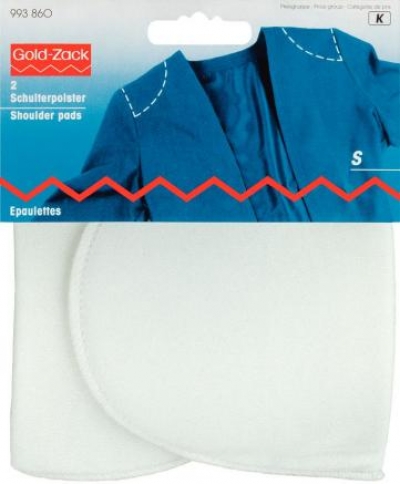 Shoulder pads Set-in without hook and loop fastening white S, 2 St