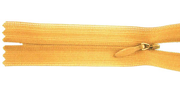 Reißverschluss, nahtverdeckt, goldgelb, hochwertiger Marken-Reißverschluss von Rubi/Barcelona