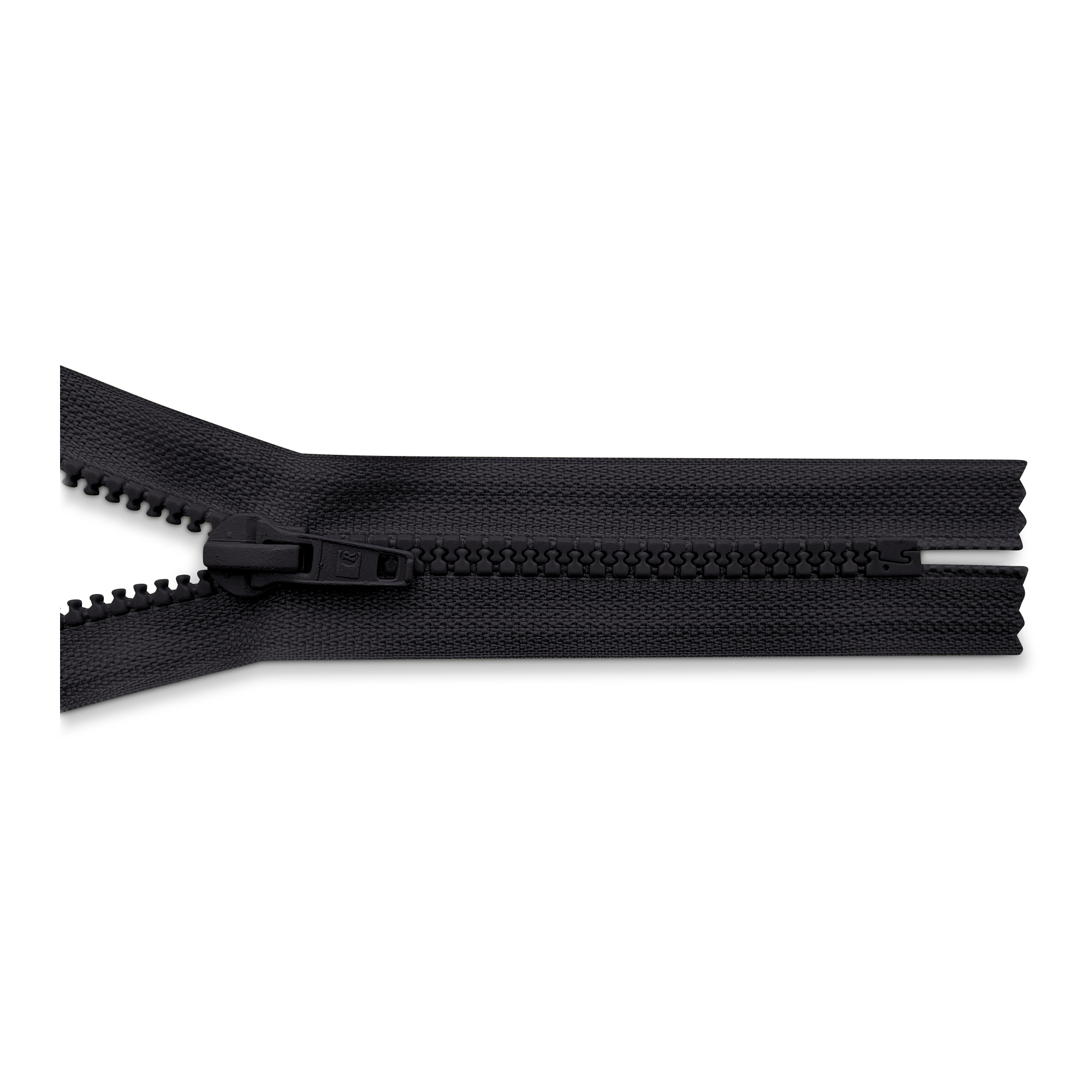 Reißverschluss 40cm, nicht teilbar, K.stoff Zähne breit, schwarz, hochwertiger Marken-Reißverschluss von Rubi/Barcelona