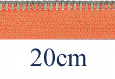 RV 20cm, nicht teilb., Metall silberf. schmal, orange