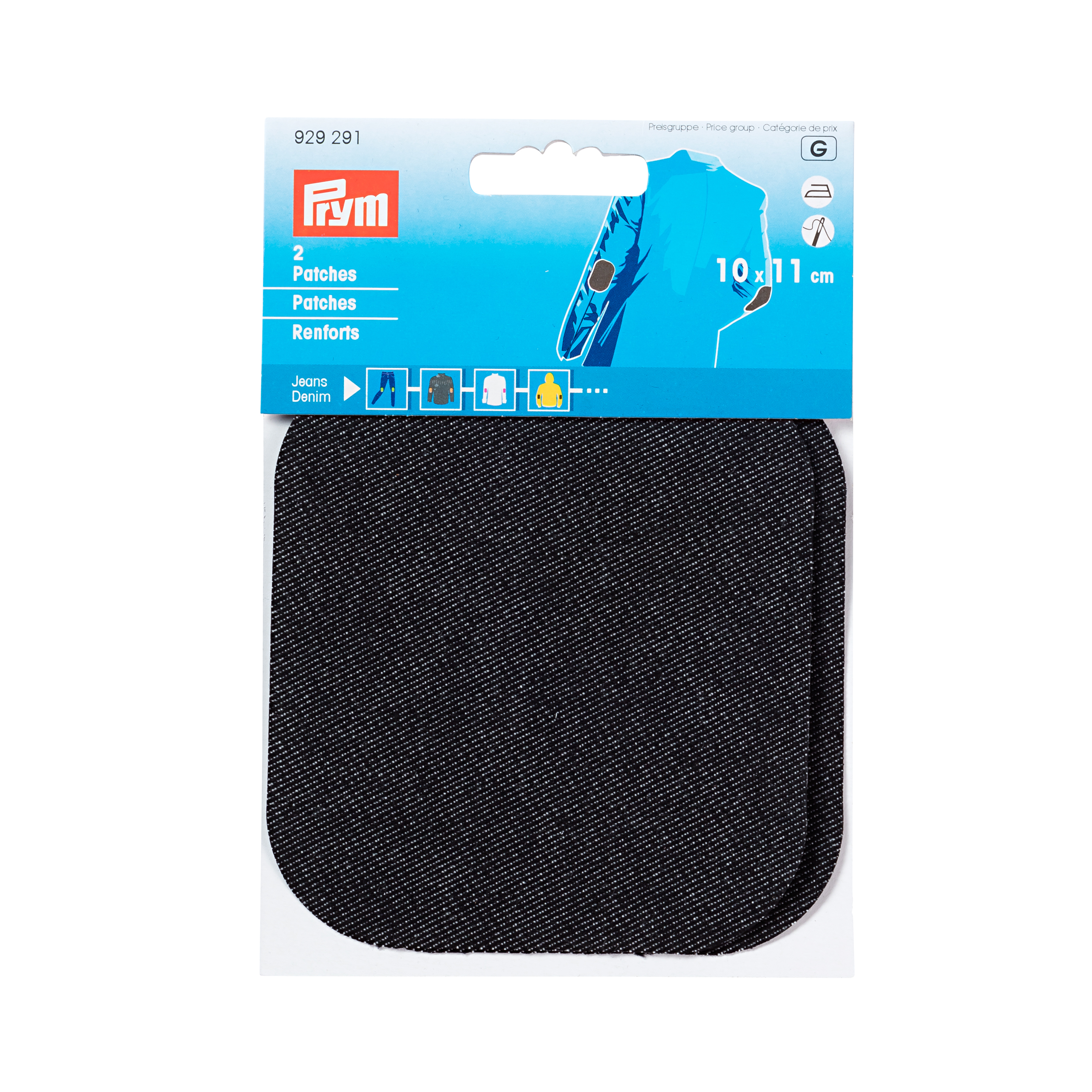 Patches denim for ironing/sewing on 10 x 11 cm black, 2 St