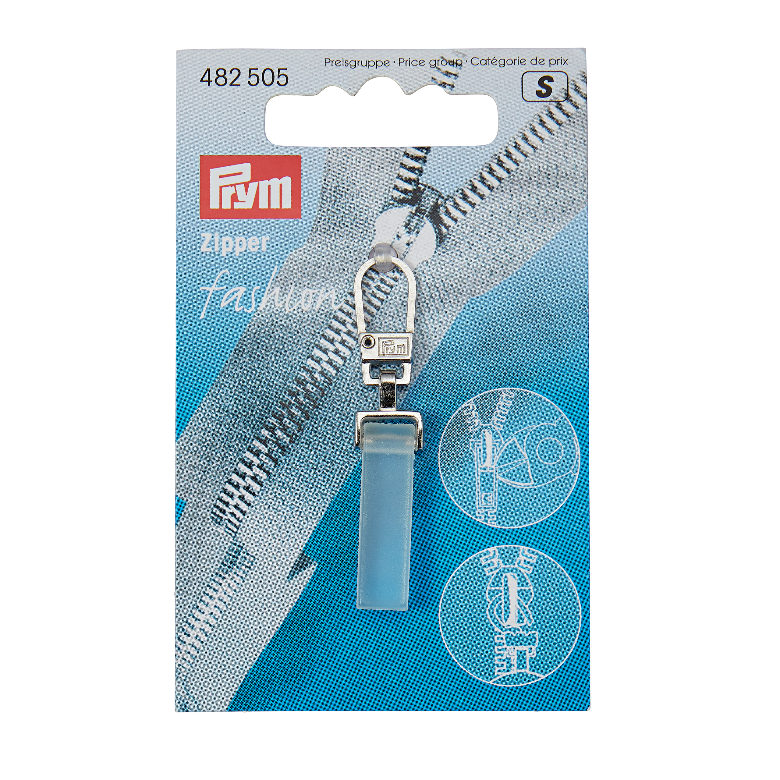 Fashion Zipper pullers Crystal plastic/metal transparent matt, 1 St