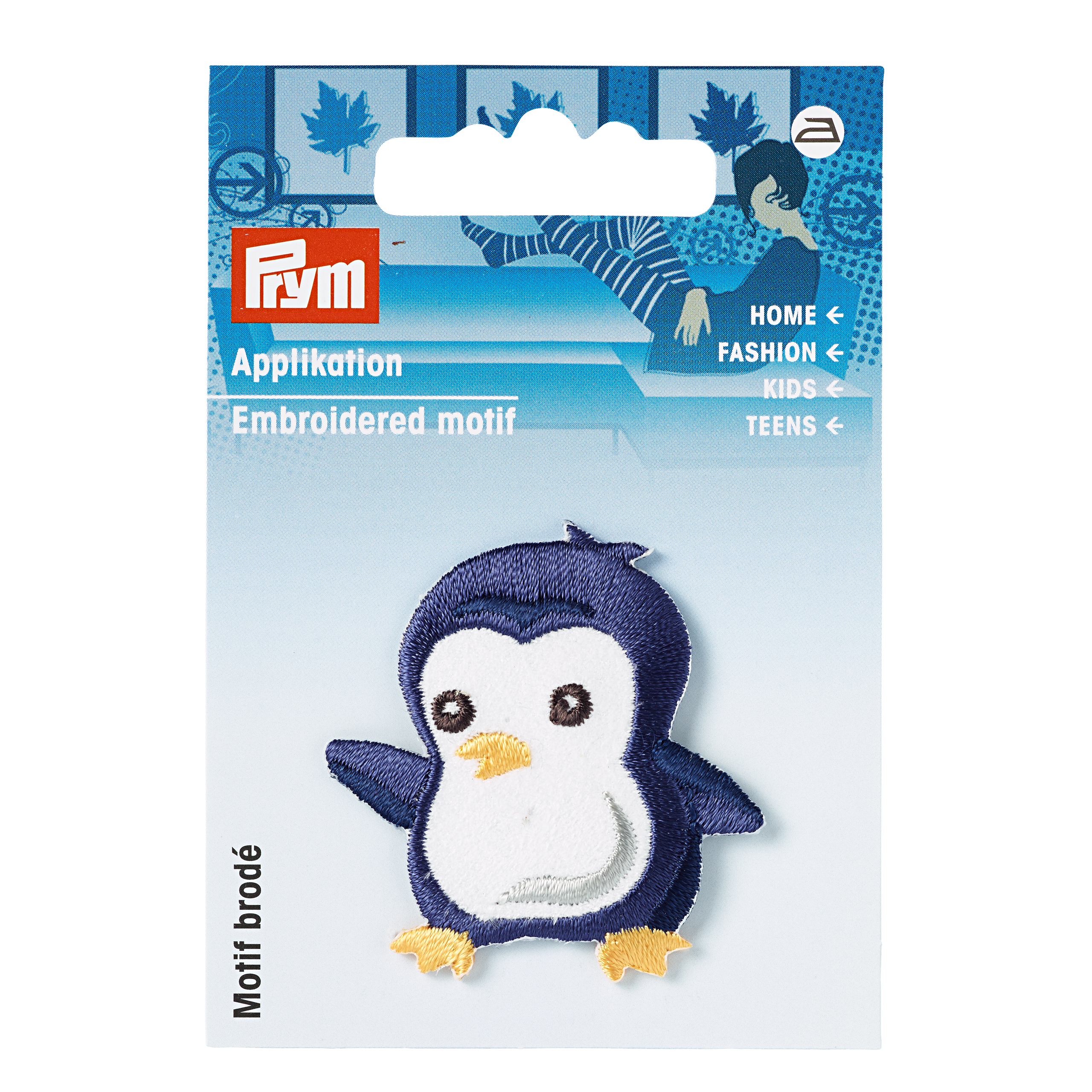 Applikation Pinguin blau, 1 St
