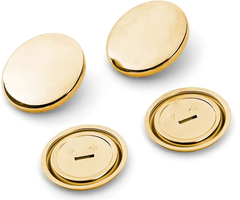 Überziehbare Knöpfe o. Werkzeug MS 38 mm goldfarbig, 2 St