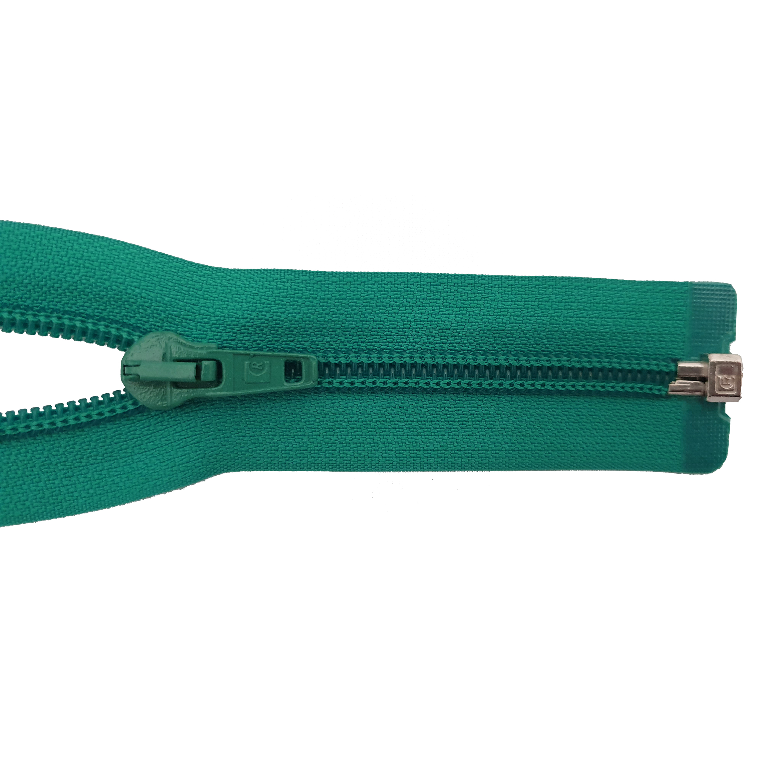 zipper 80cm,divisible, PES spiral, wide, dark jade