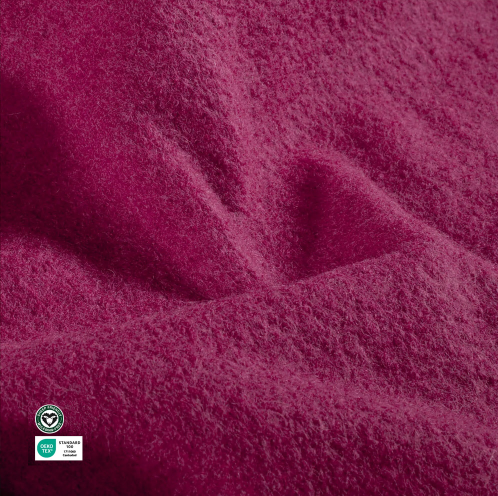 boiled wool, boiled wool, dark magenta/red cyclam
