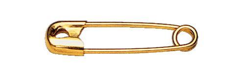 Safety Pins with coil brass 105d 3/0 gold col 19 mm, 1000 St