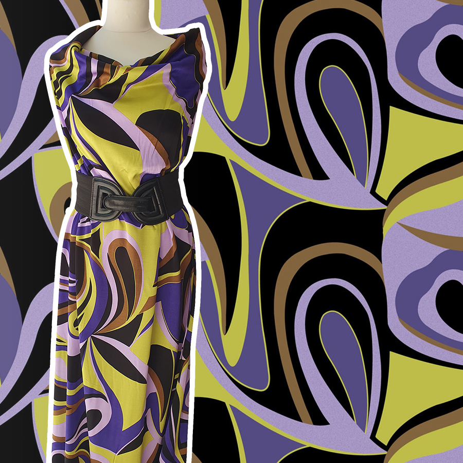Viskose-Twill fließend, Satinoptik, "Pucci Purple", 145-150 cm, 150 gr/m2, 100%vi