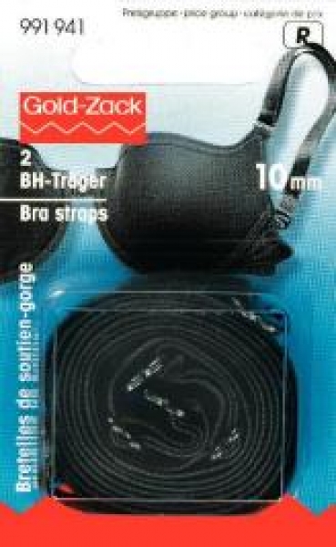 Bra straps 10 mm black, 2 St