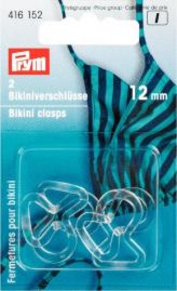 Bikini and belt clasps loop plastic 12 mm transparent, 2 St