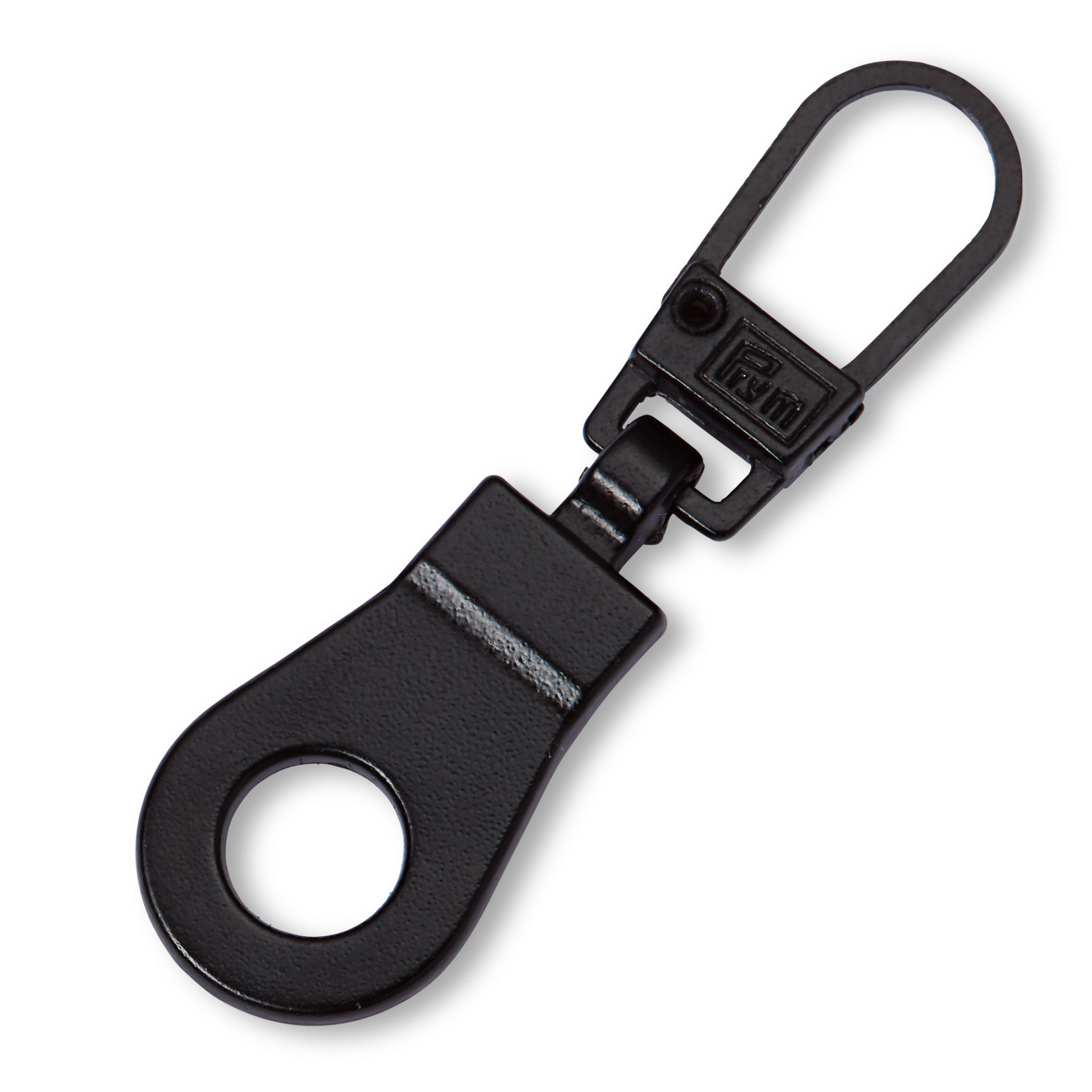 Fashion Zipper pullers Eyelet metal black, 1 St