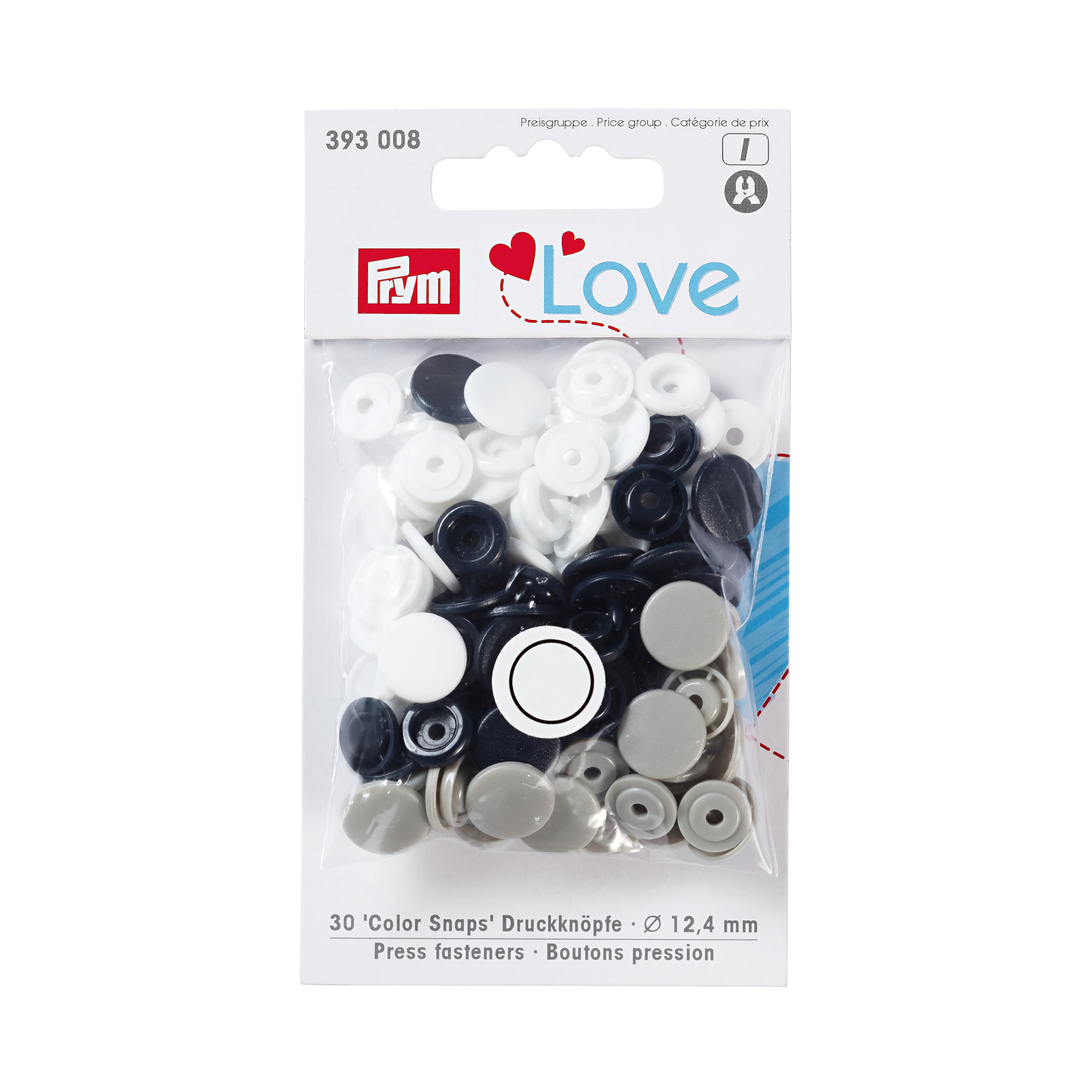 Prym Love Druckknopf Color KST 12,4mm marine/grau/weiß