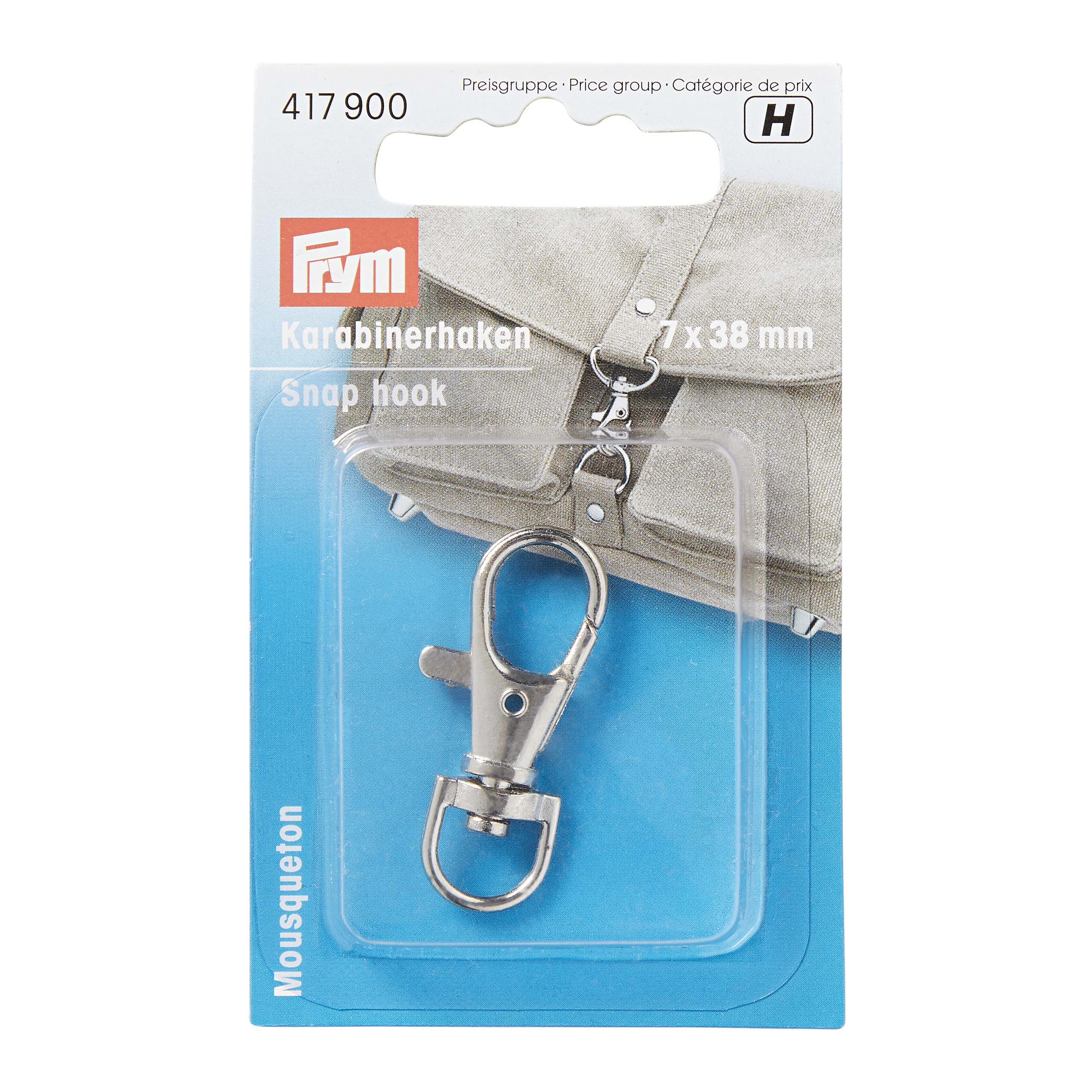 Snap hook 7 x 38 mm silver col, 1 St