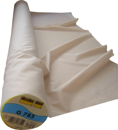 Interfacing, white G 785 Stretch 90 cm, for ironing, very light