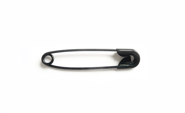 Safety Pins with coil No. 0-3 silver col/black 27/38/50 mm, 12 St