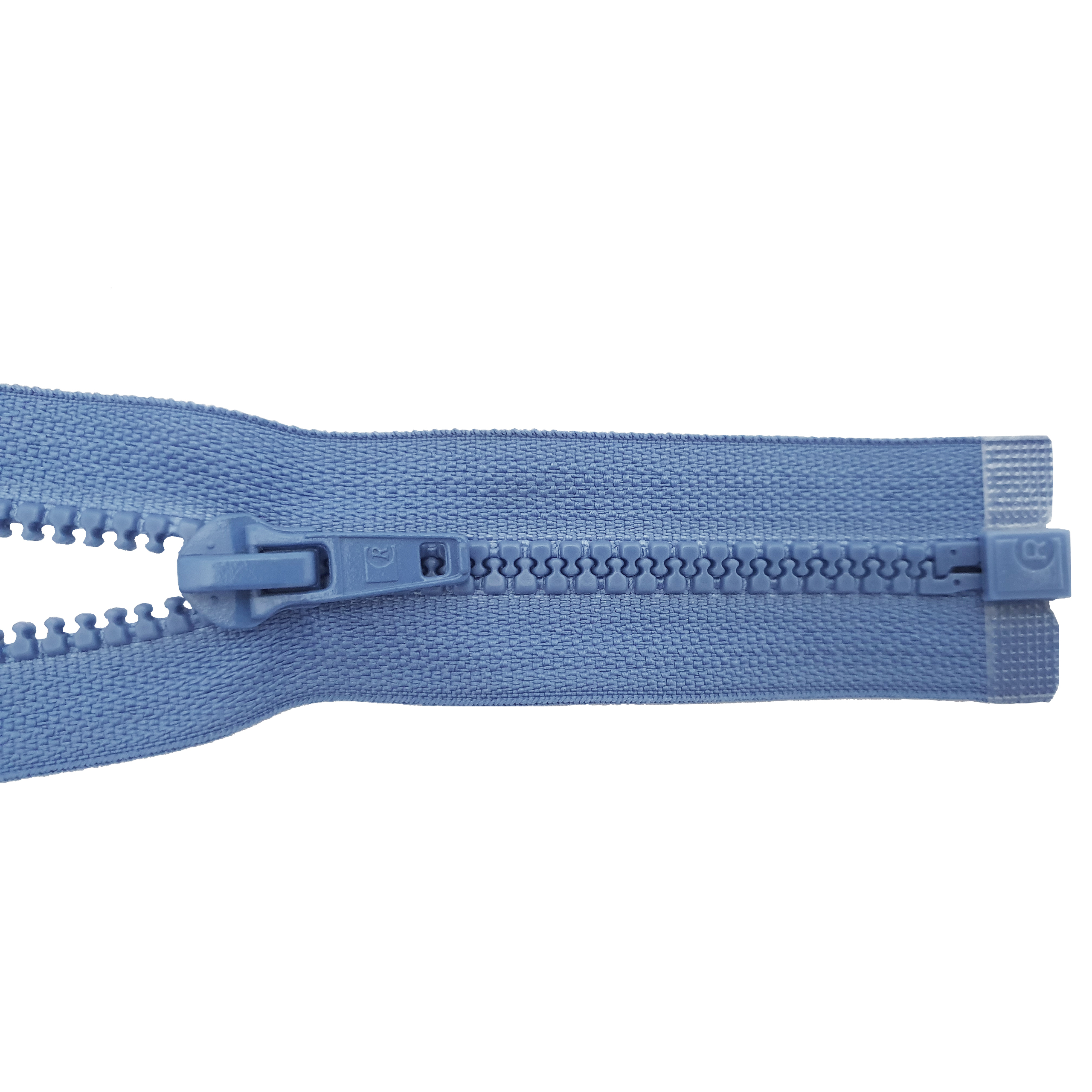 Reißverschluss, teilbar, Kstoff Zähne breit, graublau, hochwertiger Marken-Reißverschluss von Rubi/Barcelona