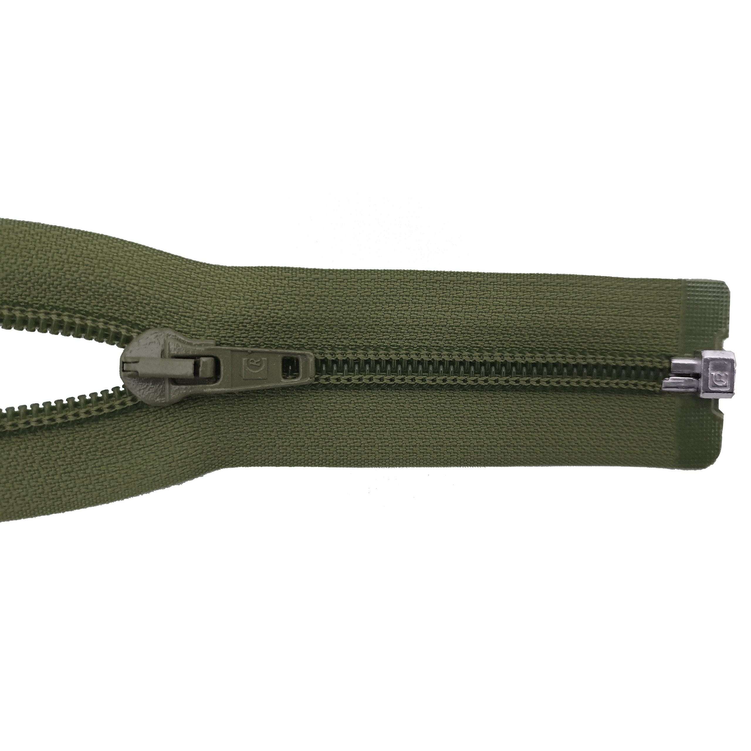 zipper 80cm,divisible, PES spiral, wide, army olive