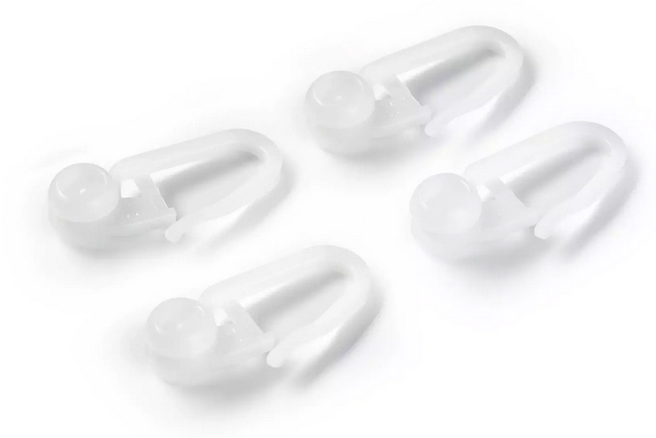 Runners with pleat hook 8 mm white, 50 St