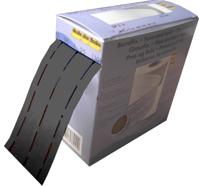 Einlagestanzband Bundfix Vlieseline aufbügelbar 10-25-25-10mm graphit