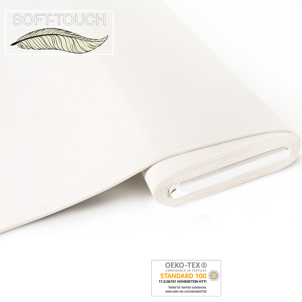 Bio-Jersey100% Bio-CO, soft-touch reinweiß,  aus kontrolliert biologischem Anbau, ca. 240g/lfm