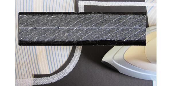 Interfacing ribbon, fiber reinforced dark grey, for ironing