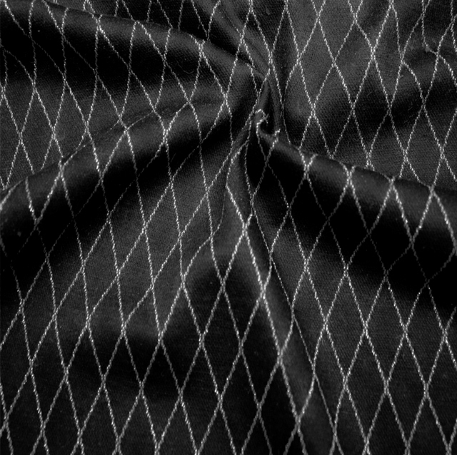 Romanit/Strick schwarz mit Lurex-Raute, elastisch, 35% Vi, 65% PES, 5% El