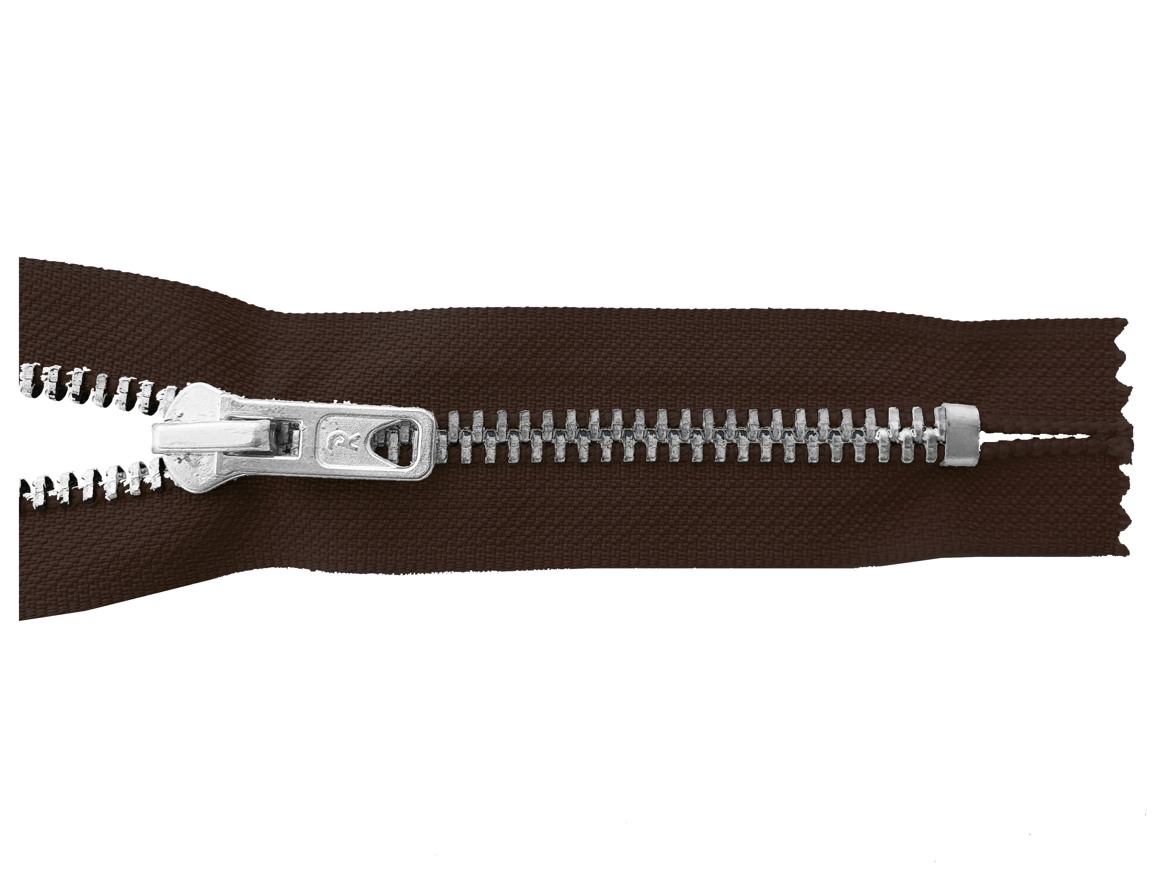 zipper 20cm,not divisible, metal, silver, wide, black