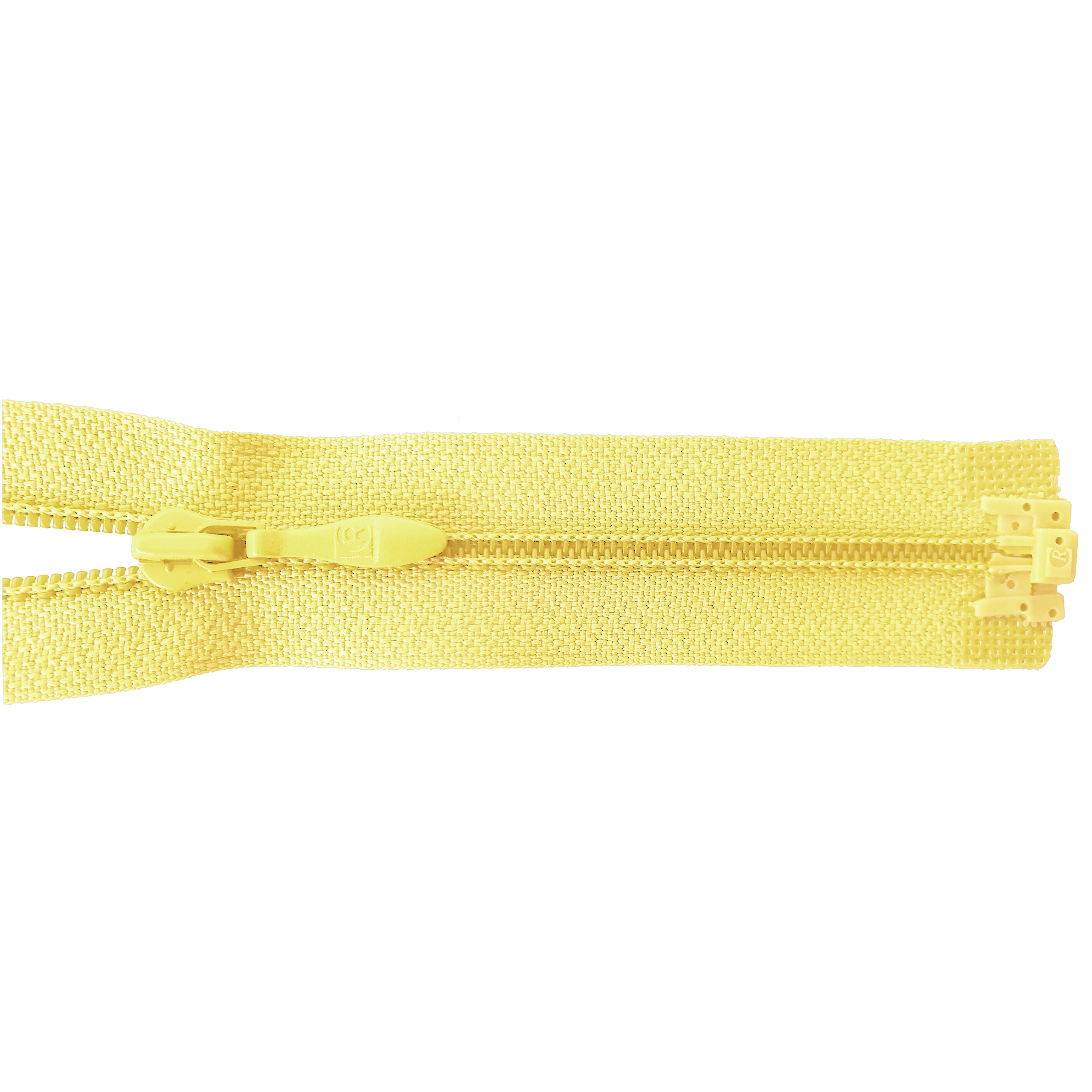 zipper 60cm,divisible, PES spiral, fein, light yellow