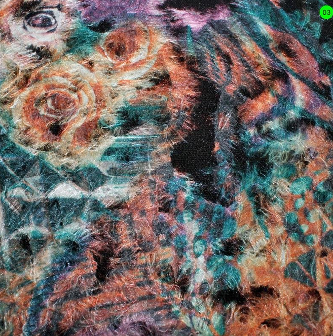 Mantelstoff gefilzt, terracotta-petrol, 100% PES