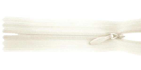 zipper 22cm,   not divisible, invisible, , raw white