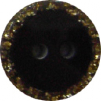 Knopf 13mm Kunststoff goldfarbig 2 Loch schwarz 